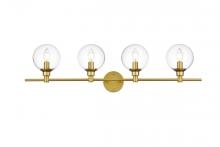  LD7318W38BRA - Jaelynn 4 Light Brass and Clear Bath Sconce