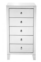 Elegant MF6-1051 - 5 Drawer Chest 24 Inx18 Inx45 In.in Clear Mirror