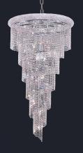 Elegant V1801SR30C/RC - Spiral 22 Light Chrome Chandelier Clear Royal Cut Crystal