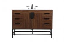 Elegant VF488W48MWT - 48 Inch Single Bathroom Vanity in Walnut