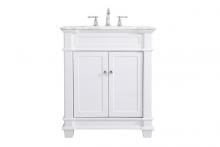 Elegant VF50030WH - 30 Inch Single Bathroom Vanity Set in White