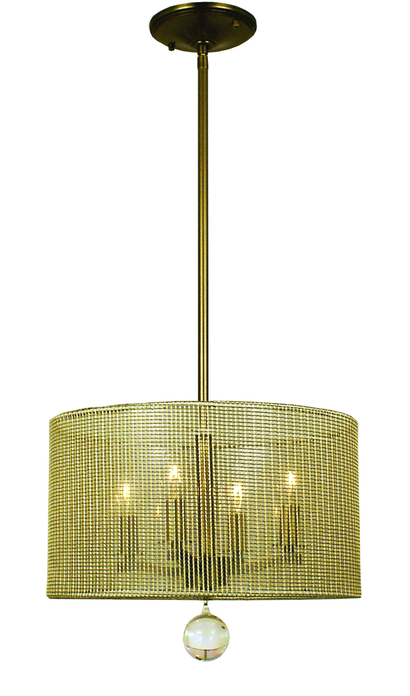 4-Light Antique Brass Simone Mini Chandelier