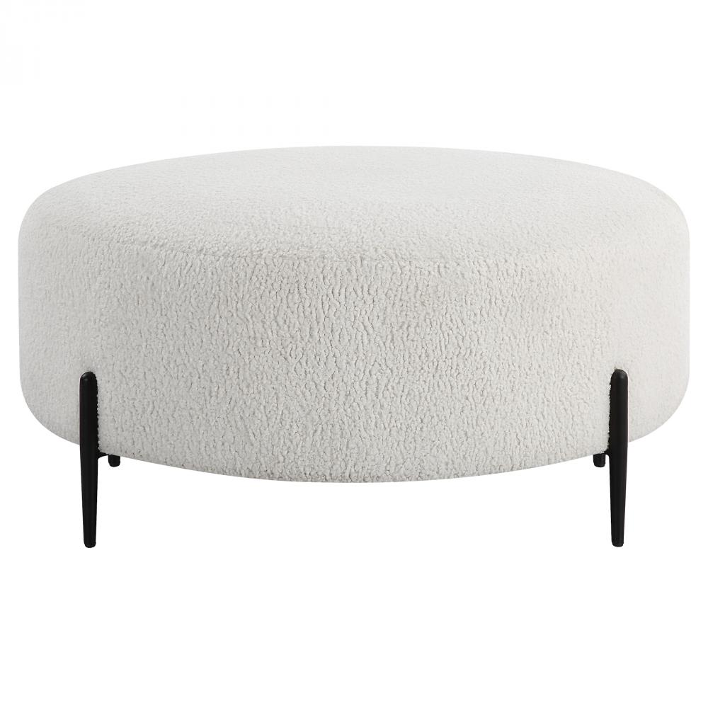 Arles Large Plush White Ottoman