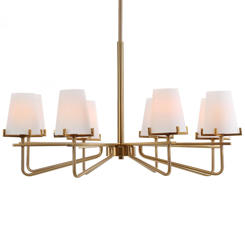 Lassen 8 Light Brass Chandelier