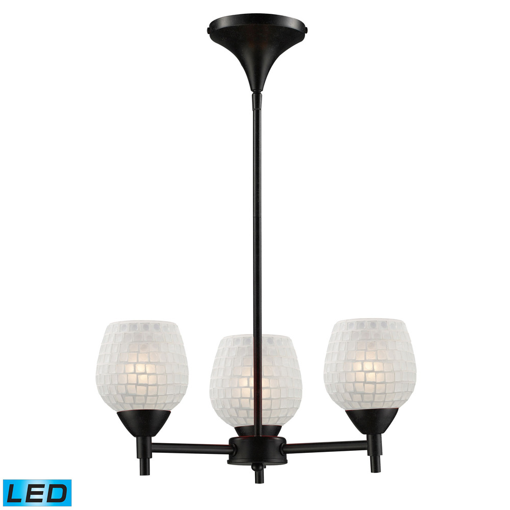 Celina 3 Light LED Chandelier In Dark Rust And W