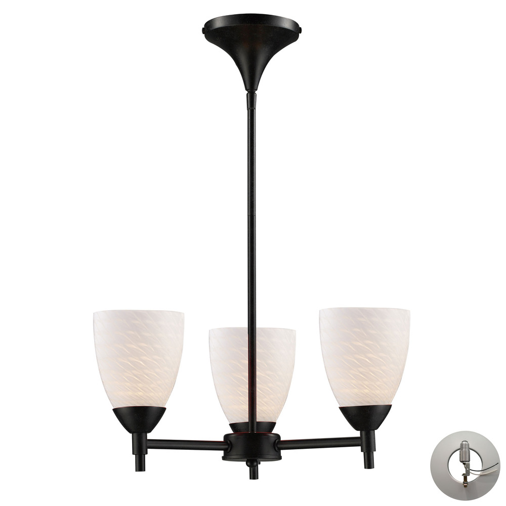 Celina 3 Light Chandelier In Dark Rust And White