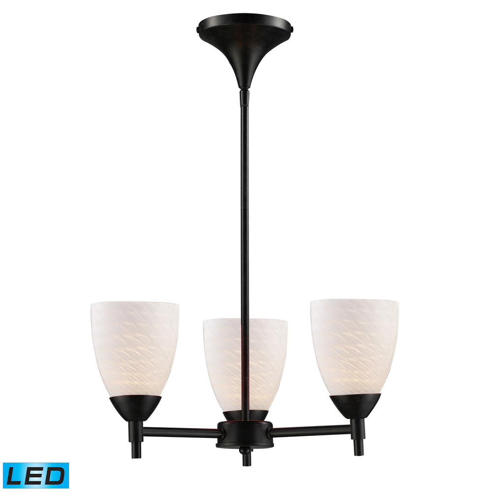 Celina 3 Light LED Chandelier In Dark Rust And W