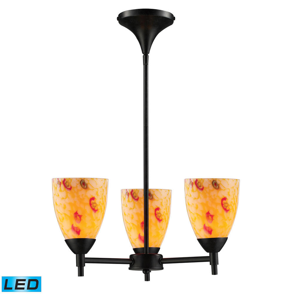 Celina 3 Light LED Chandelier In Dark Rust And Y