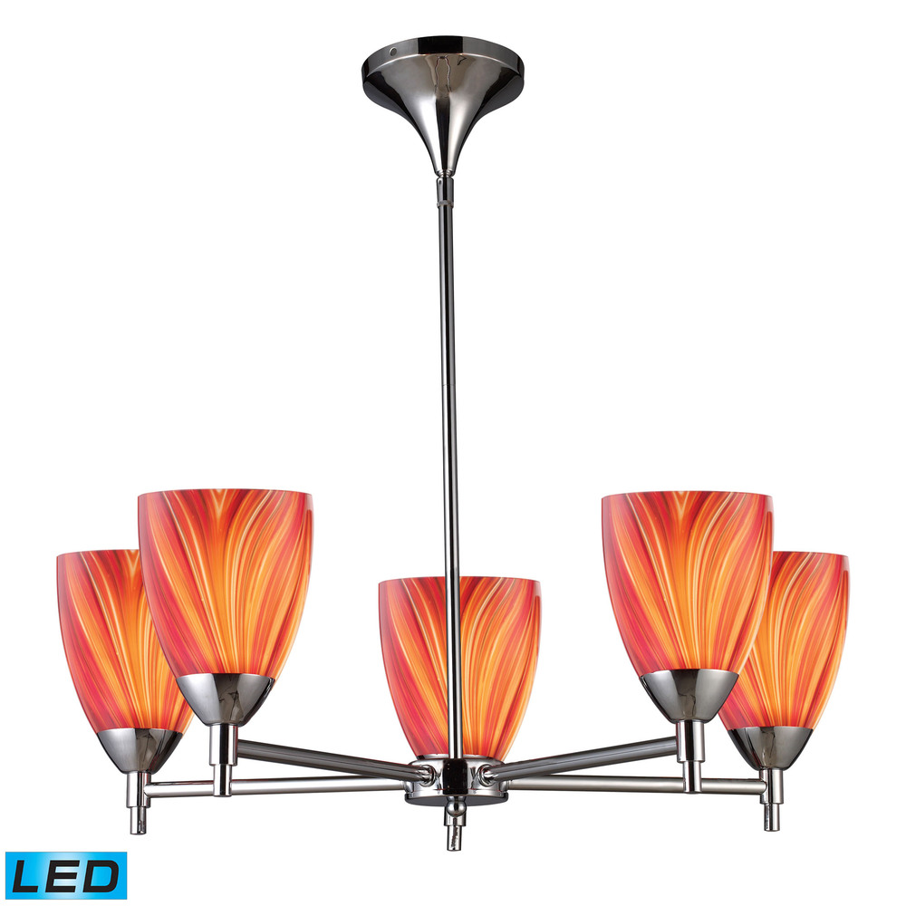 Celina 5 Light LED Chandelier In Polished Chrome