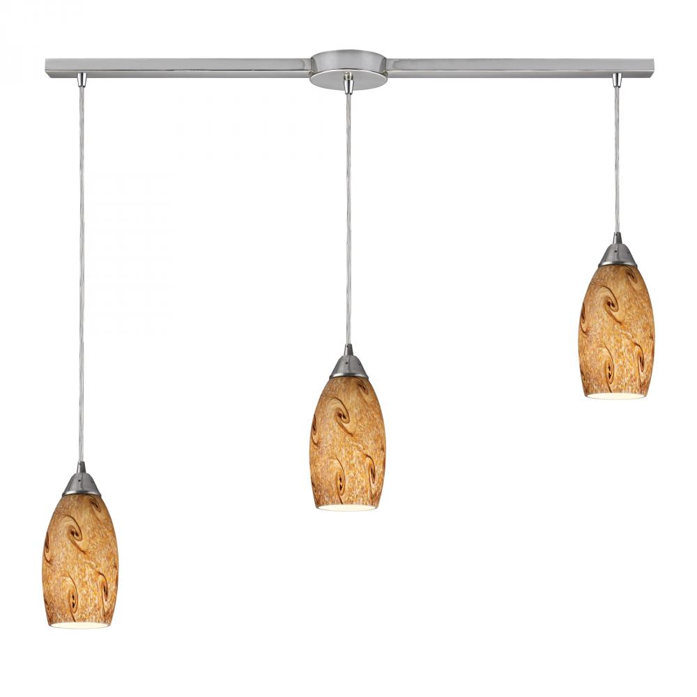 Three Light Nickel Multi Light Pendant